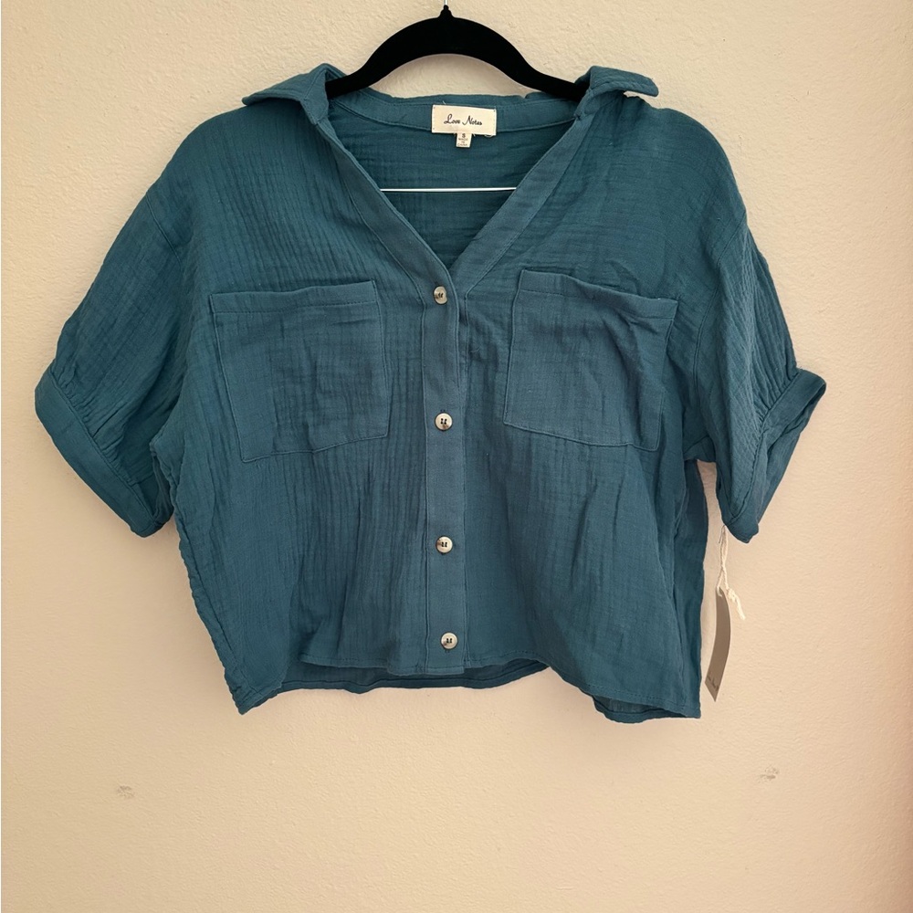 Deep Teal - Beachy Crop T